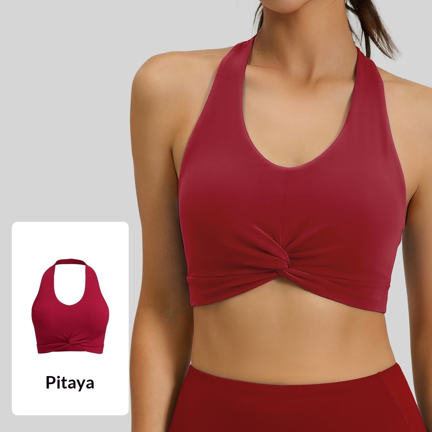 Backless Neck Hanging Sports Tank Top With Double Sided Jacquard Fabric