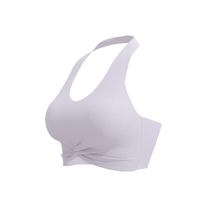 Backless Neck Hanging Sports Tank Top With Double Sided Jacquard Fabric