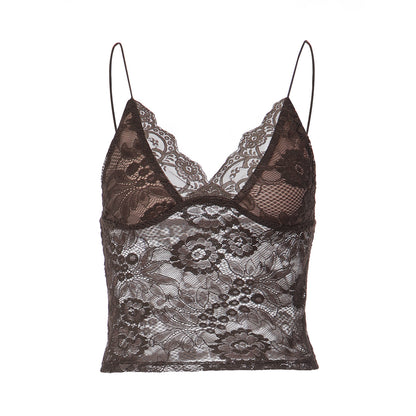New Sexy Sheer Lace-trimmed Camisole