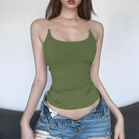 Y2K Invisible Camisole Vest Ins Fashion Slim U-neck Tops Summer Women's Clothing