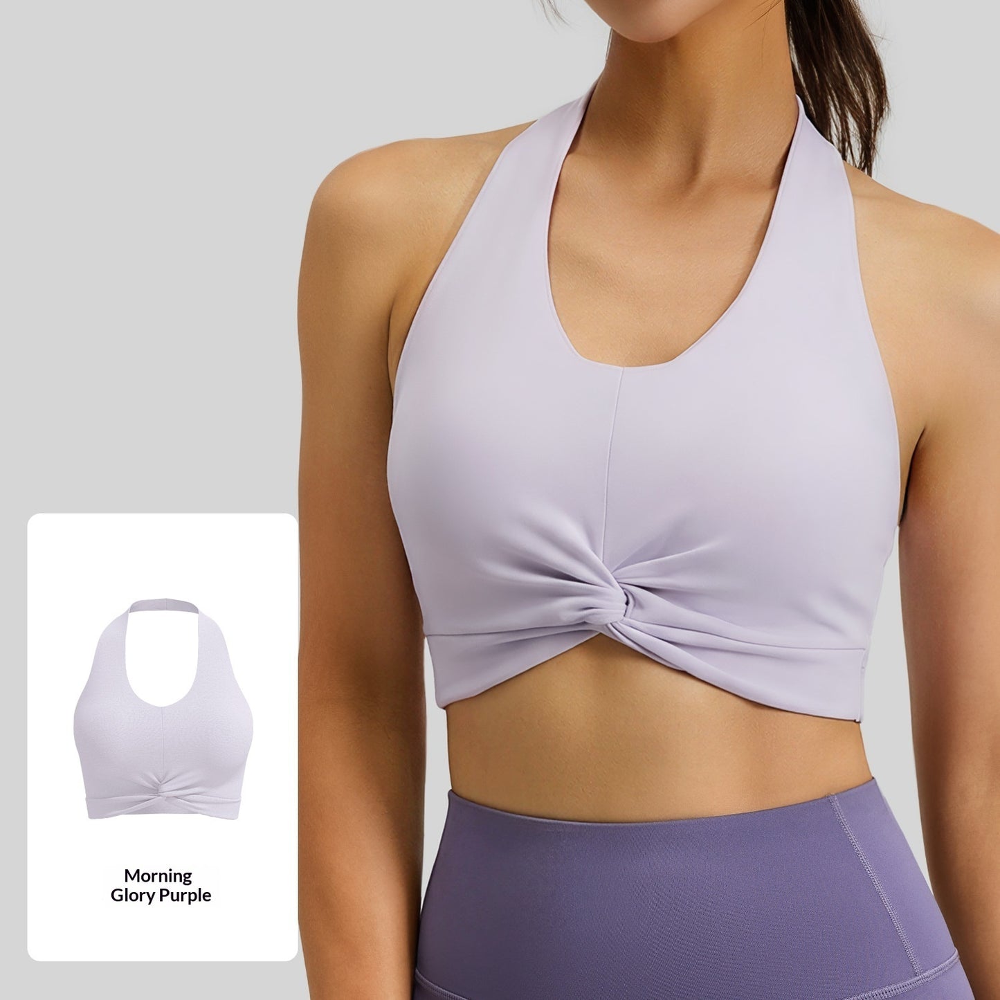 Backless Neck Hanging Sports Tank Top With Double Sided Jacquard Fabric